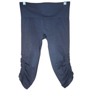 LULULEMON In the Flow Crop leggings black size 6 ruched yoga